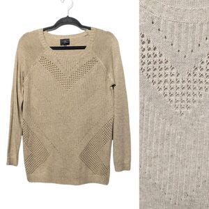 Market & Spruce Tan Crew Neck Sweater